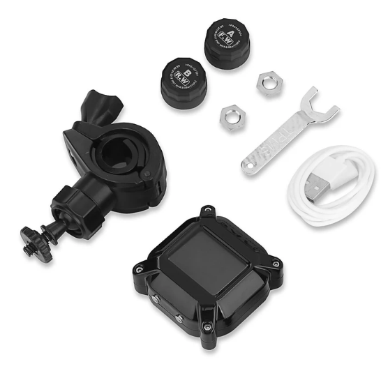 Motorfiets bandenspanningscontrolesysteem, bandenspanningssensor met 2 sensoren USB opladen LCD-scherm IP67 waterdicht TPMS voor veilig rijden Motorfiets bandenspanningscontrolesysteem, bandenspanningssensor met 2 sensoren USB opladen LCD-scherm IP67 waterdicht TPMS voor veilig rijden